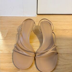 Mango Strappy Tan Slingback Sandals